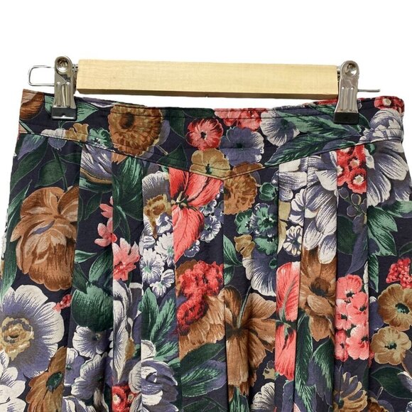 Vintage Floral Skirt XS Midi Full Tea Skirt By St. Michael Made in Germany Visco - Picture 2 of 15